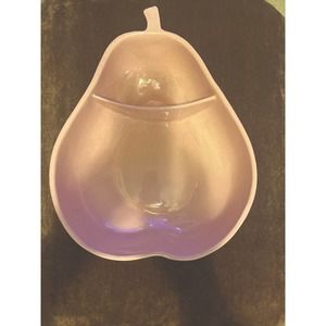 vintage pfaltzgraff stoneware Pear Peach in Color 1950s Serving Dish 2 Sections